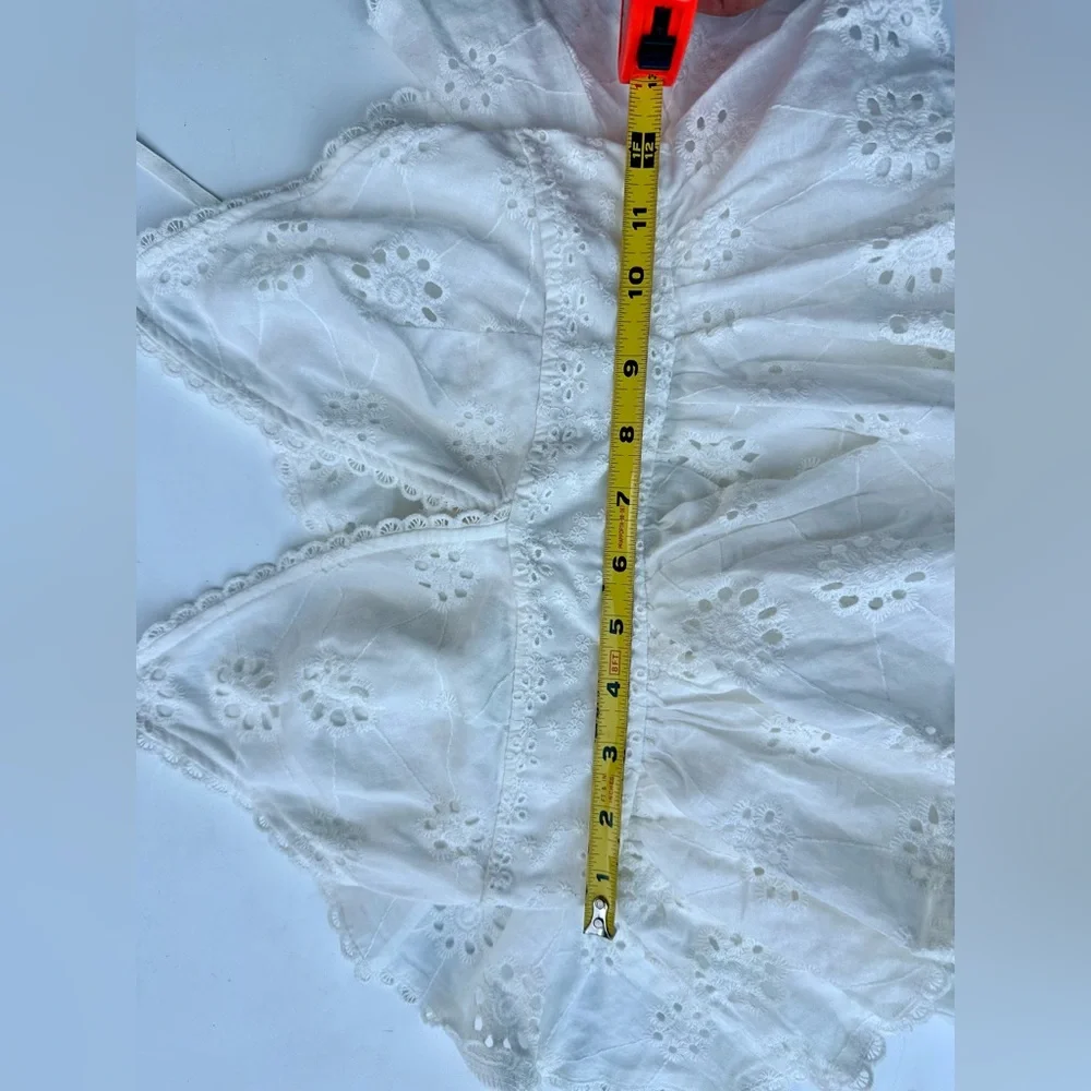 NWT Line and Dot White Pixie Eyelet Lace Maxi Dress, Straps, Cotton, XS - Picture 11 of 12